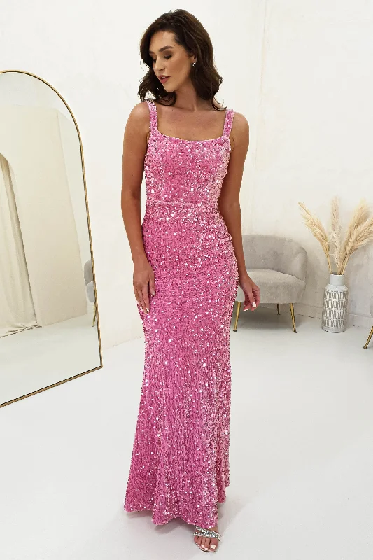 Rosita Sequin Bodycon Gown | Pink