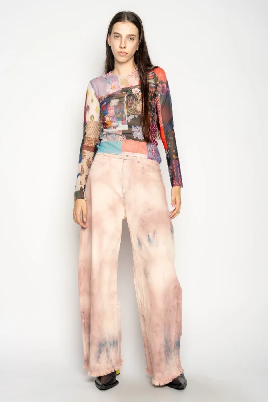 PINK TIE DYE BOYFRIEND TROUSERS